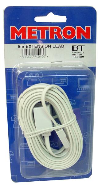 Telephone Extension Lead  Metron 5Mts